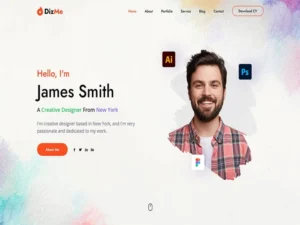 dizme-tailwind-css-personal-portfolio-template-2